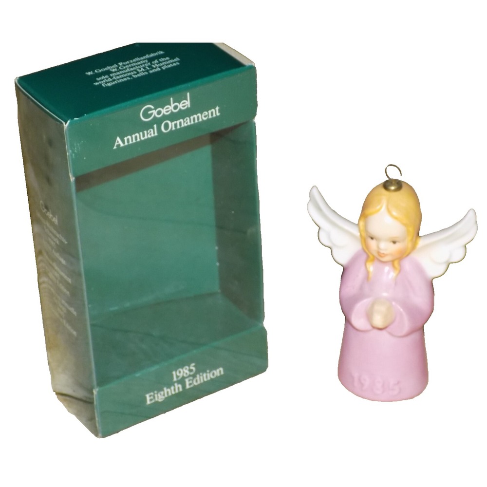 GOEBEL Annual Christmas Ornament 1985 Pink Angel w Box Eighth Edition W Germany